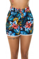 Trendy zomer hoge taille shorts met zakken marineblauw